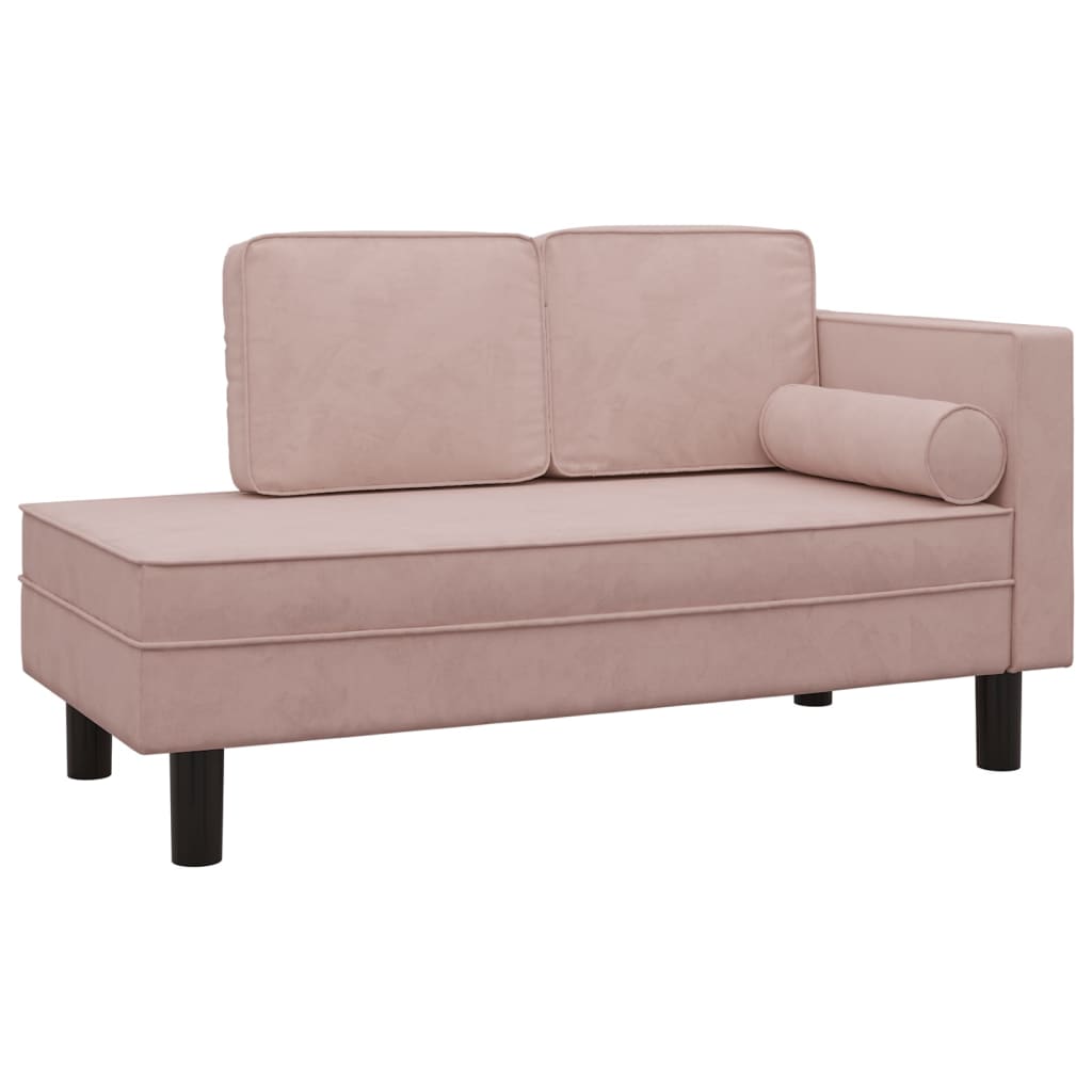 Chaise longue met kussens en bolster fluweel