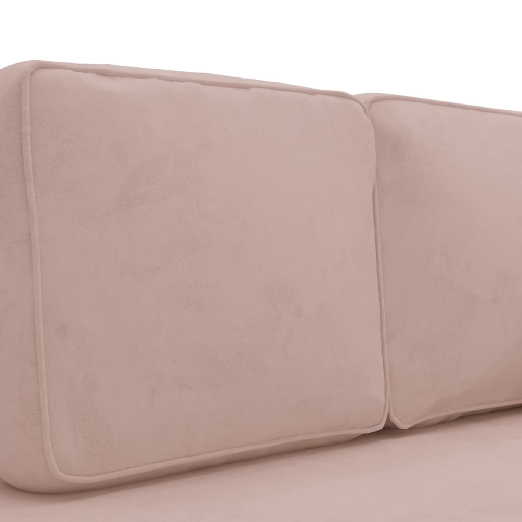 Chaise longue met kussens en bolster fluweel