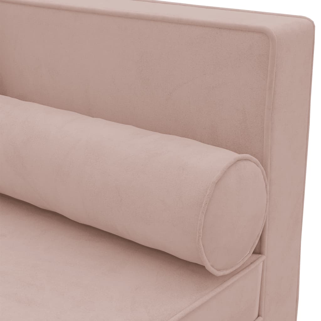 Chaise longue met kussens en bolster fluweel