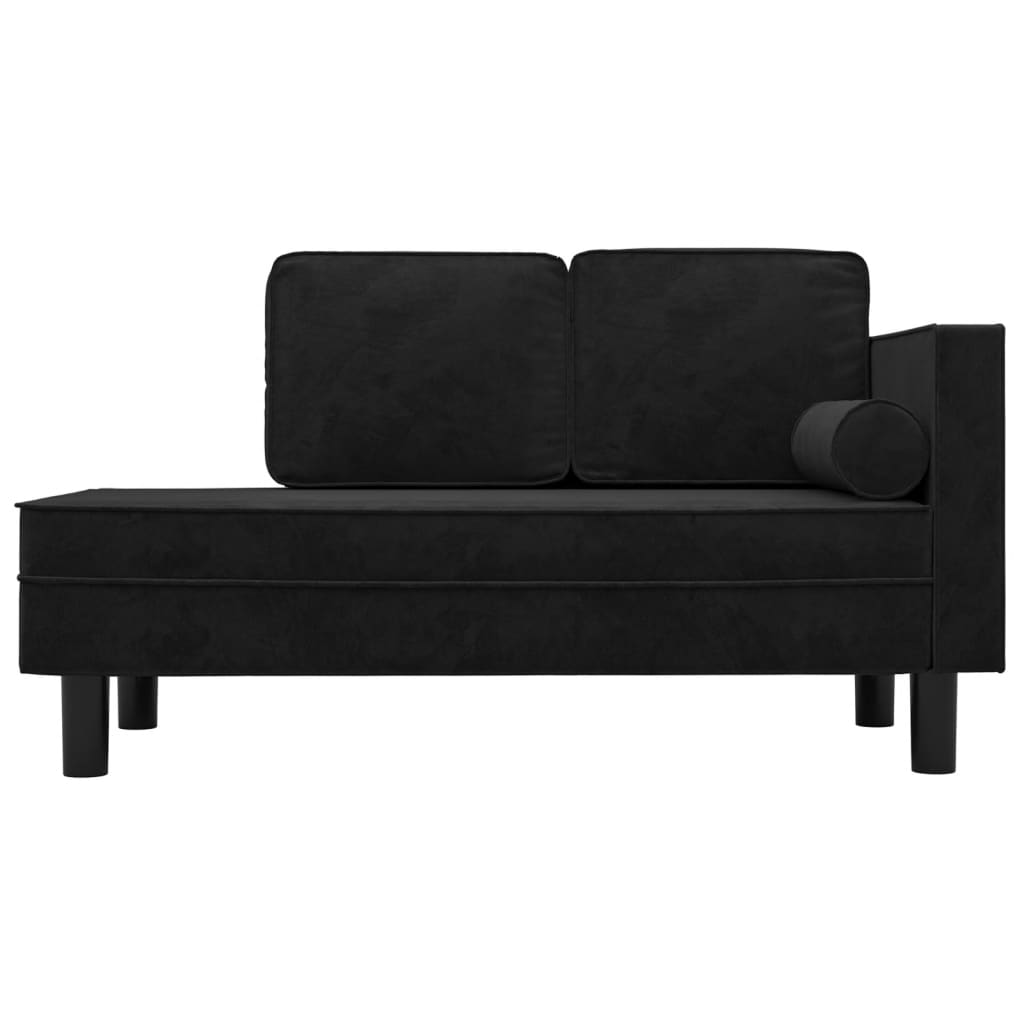 Chaise longue met kussens en bolster fluweel