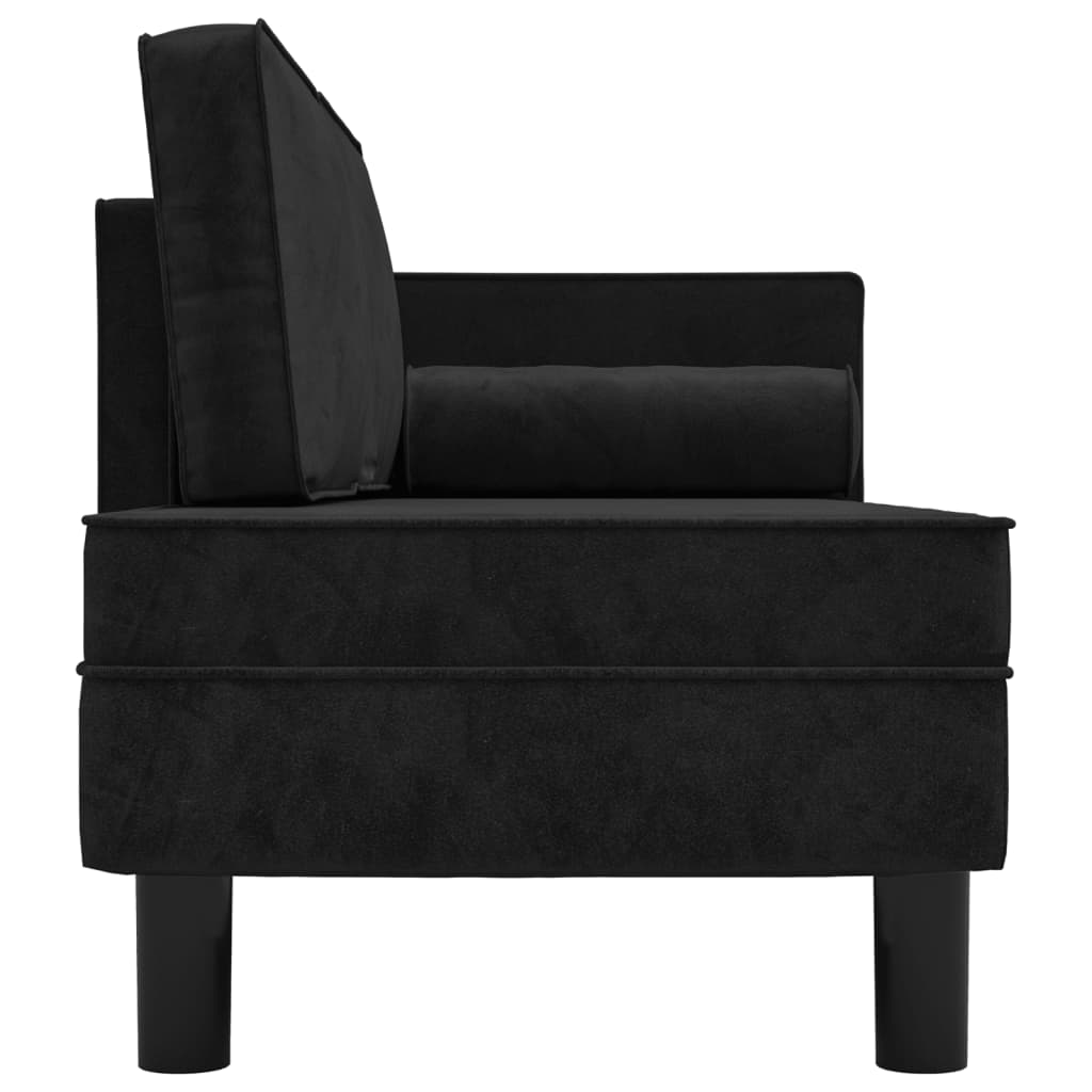 Chaise longue met kussens en bolster fluweel