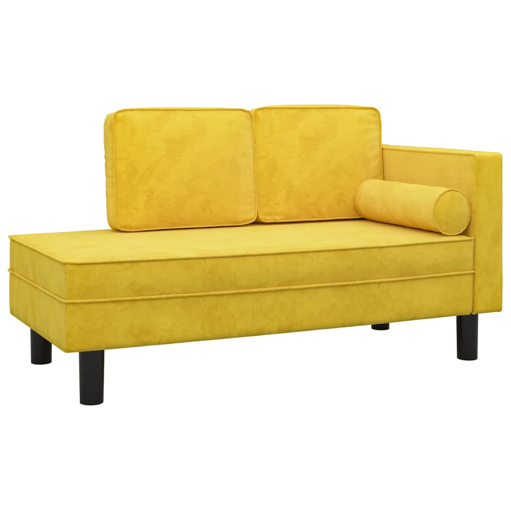 Chaise longue met kussens en bolster fluweel