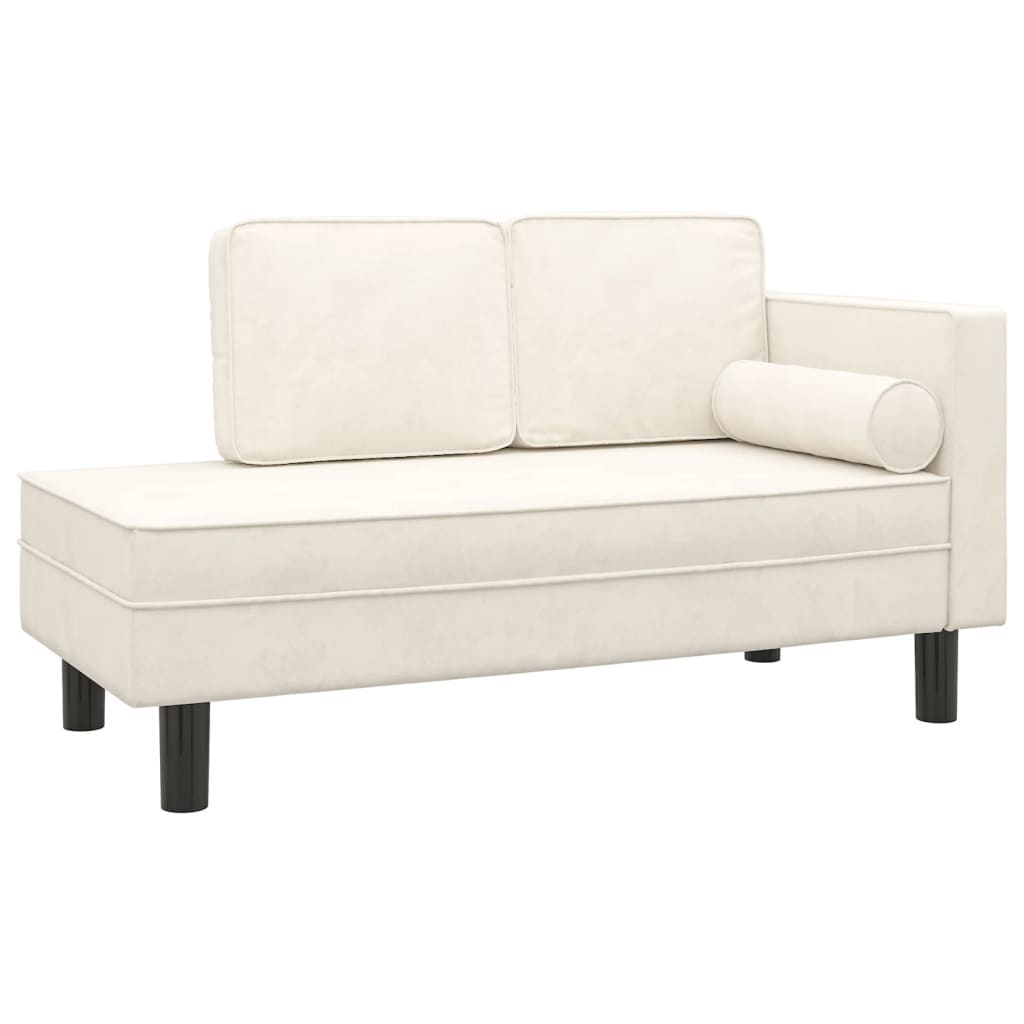 Chaise longue met kussens en bolster fluweel