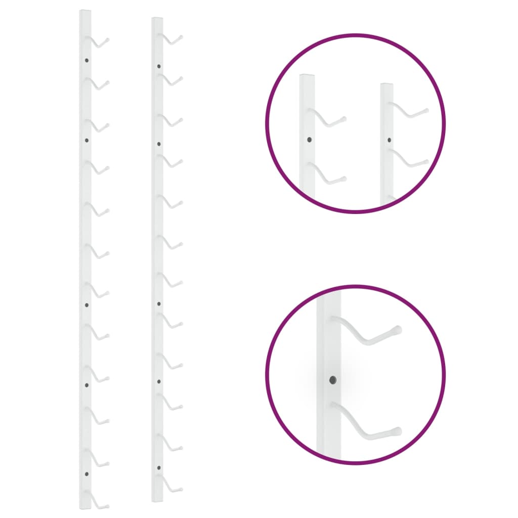 Wijnrekken 2 st voor 12 flessen wandmontage ijzer goudkleurig