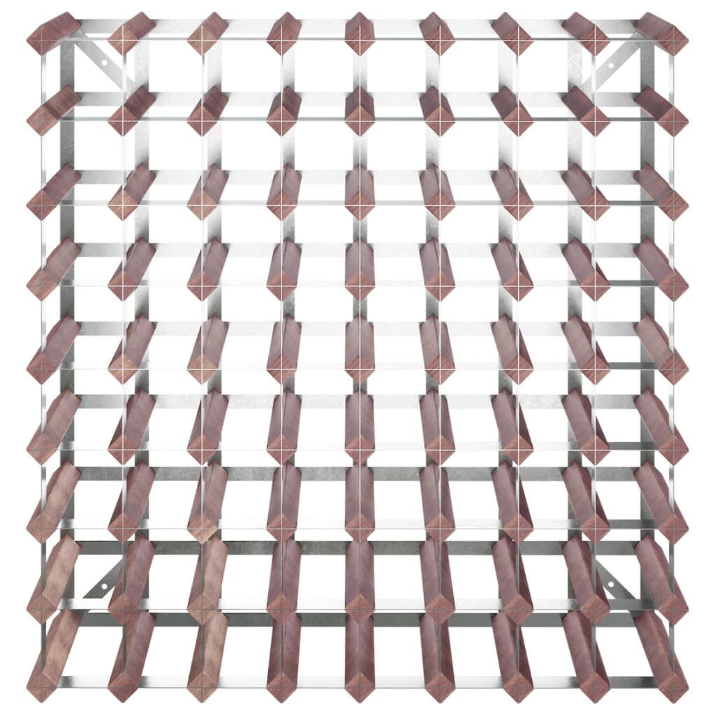 Wijnrek voor 42 flessen massief grenenhout bruin