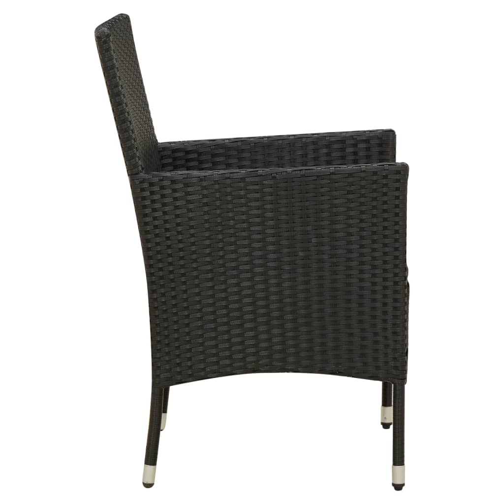 5-delige Tuinset poly rattan zwart