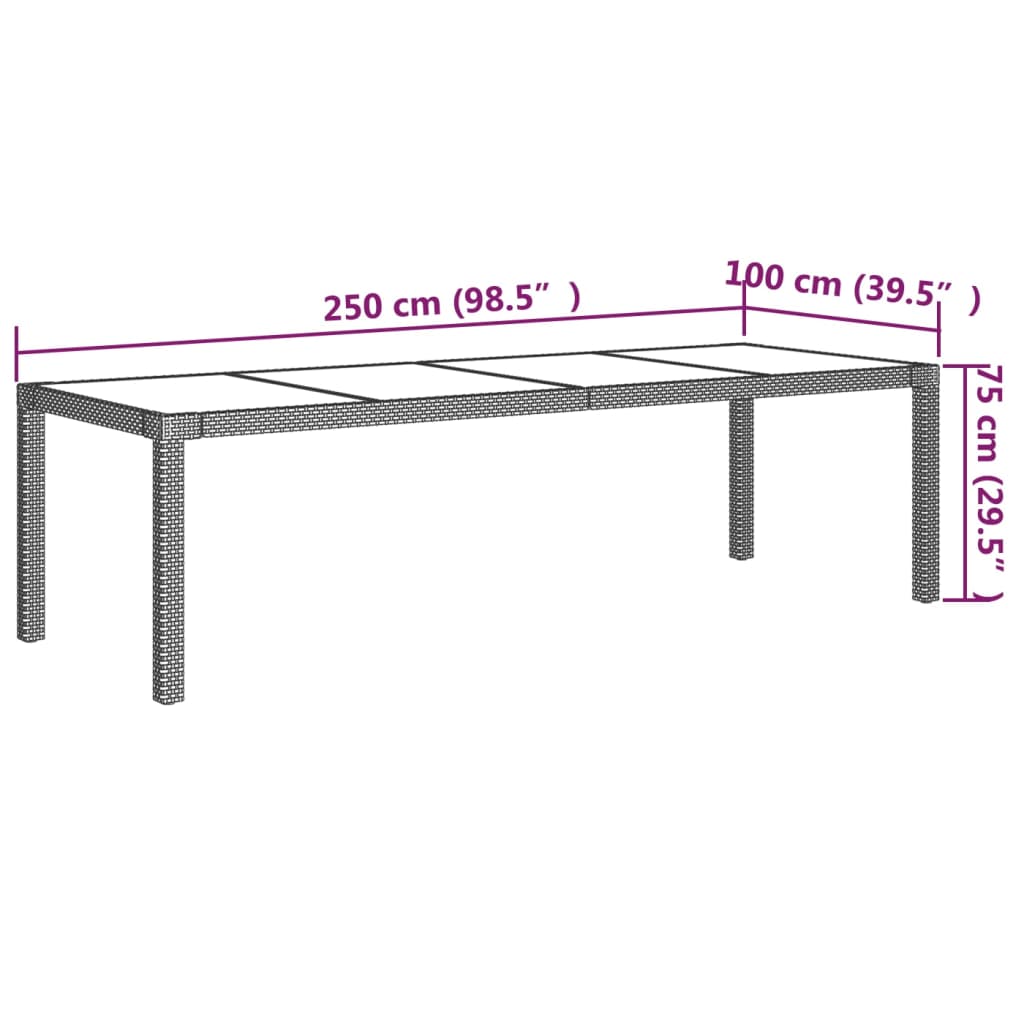 5-delige Tuinset poly rattan zwart