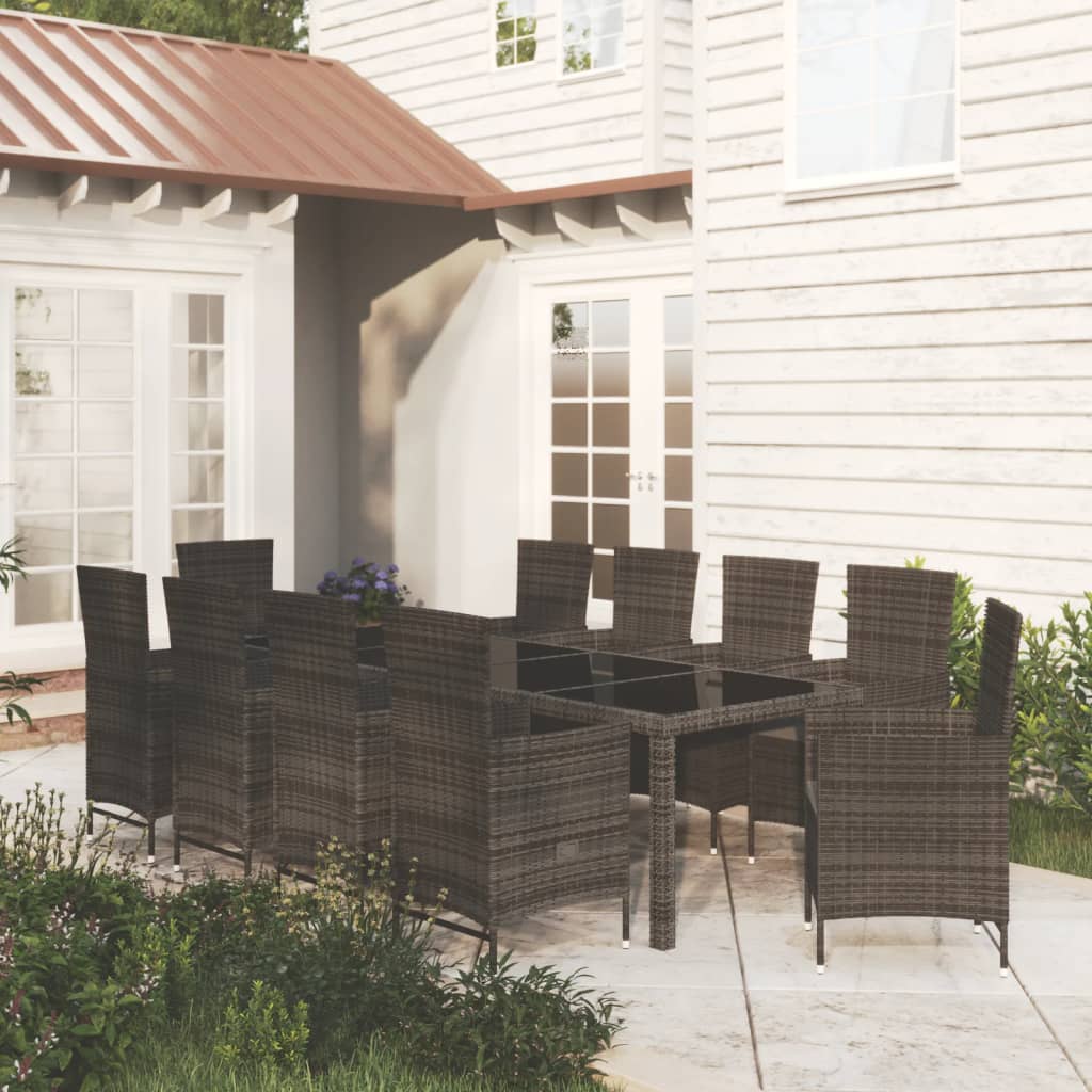 5-delige Tuinset poly rattan zwart