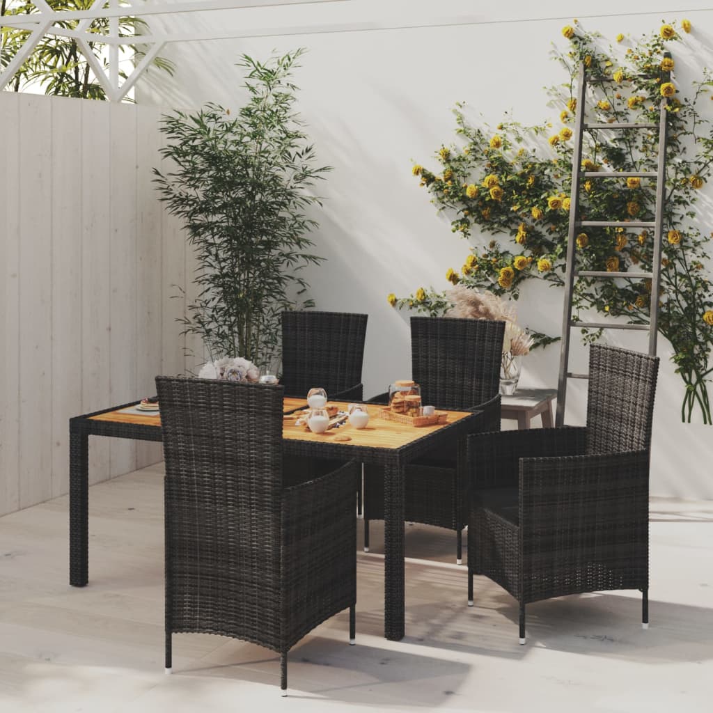 3-delige Tuinset met kussens poly rattan