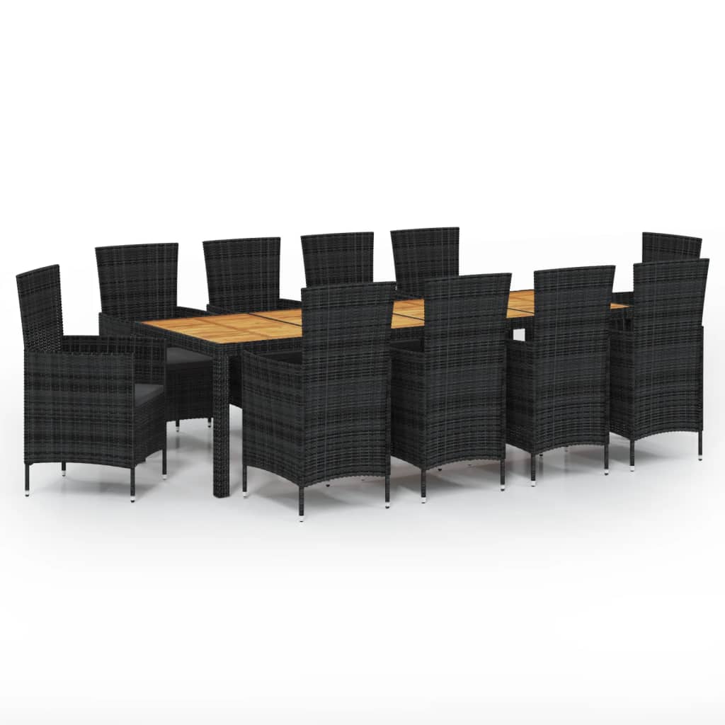 3-delige Tuinset met kussens poly rattan