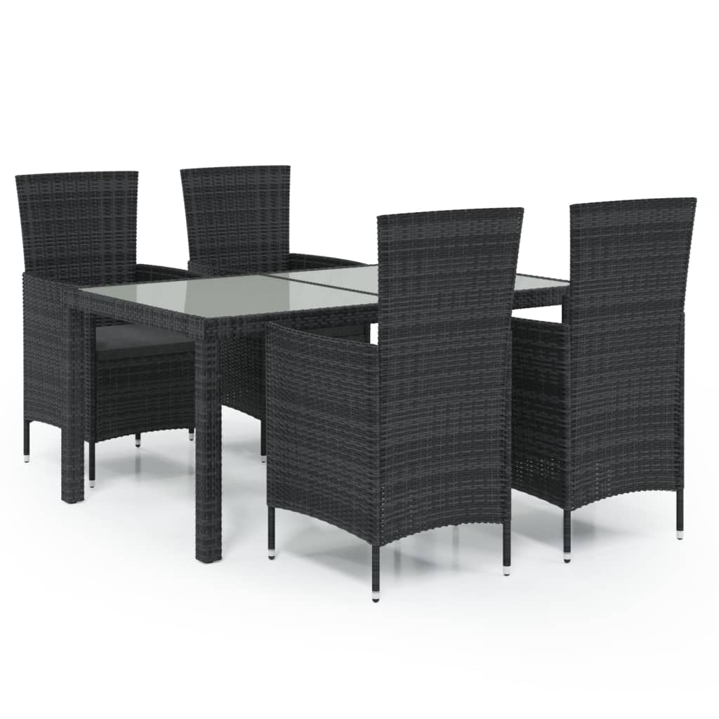 3-delige Tuinset met kussens poly rattan