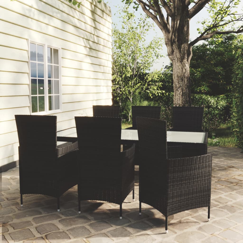 3-delige Tuinset met kussens poly rattan