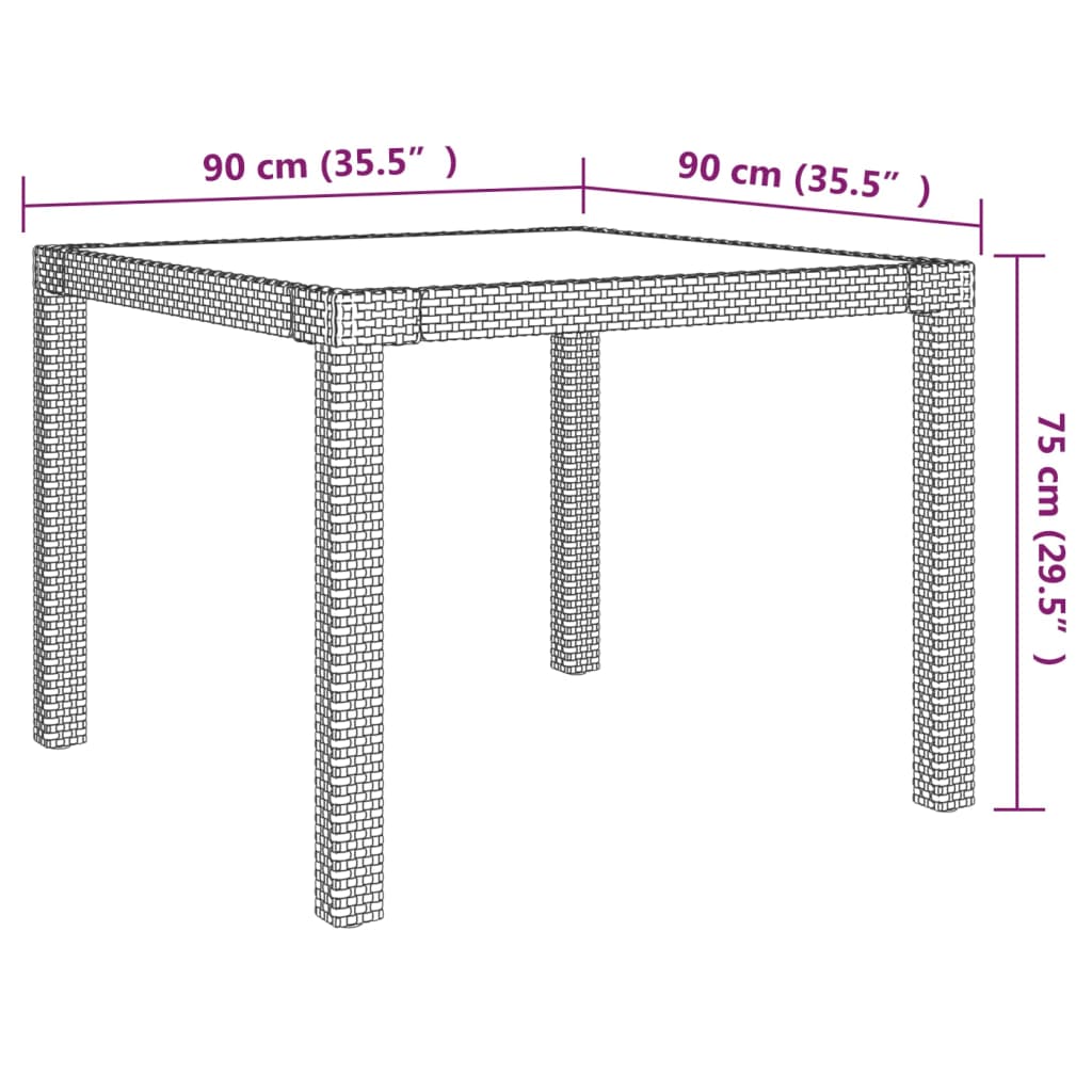 5-delige Tuinset met kussens poly rattan zwart