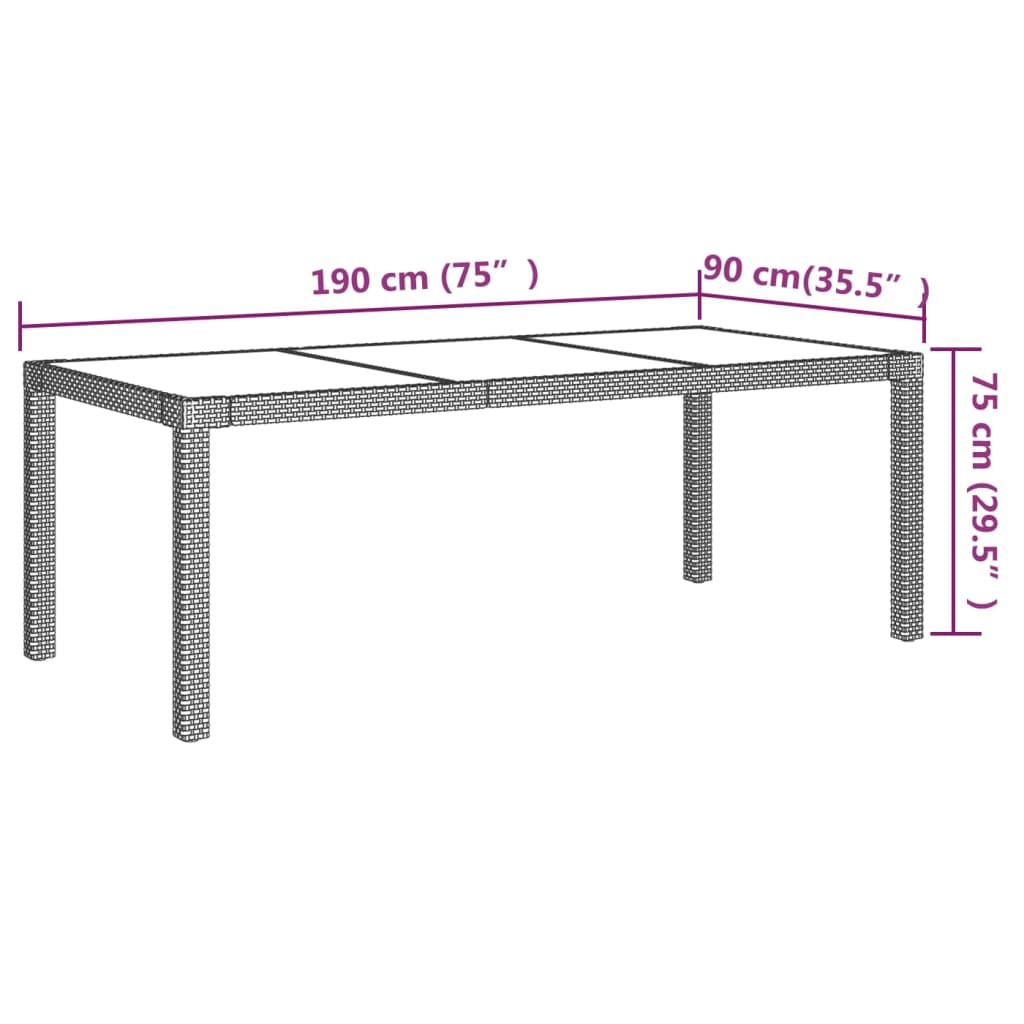 5-delige Tuinset met kussens poly rattan zwart