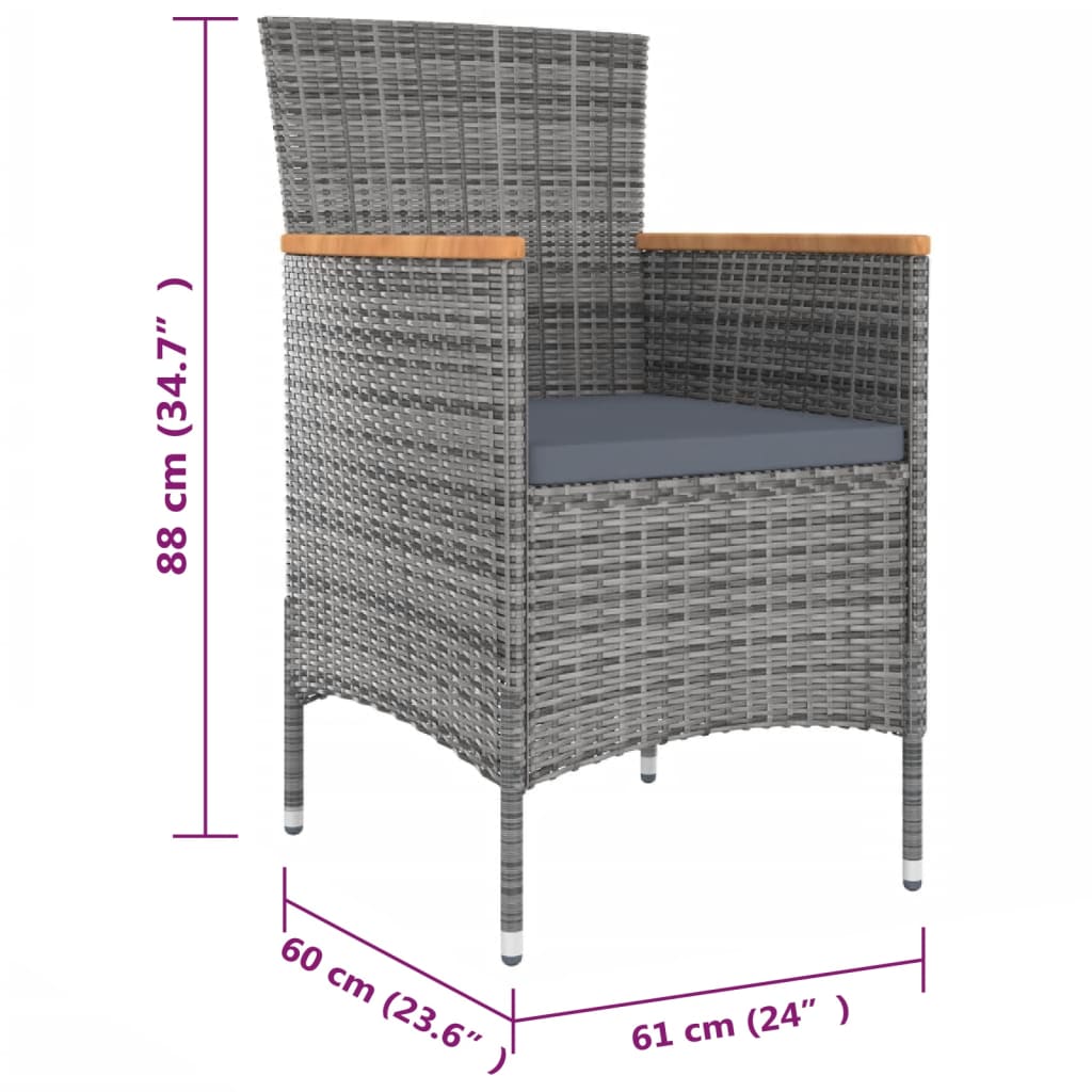 9-delige Tuinset met kussens poly rattan