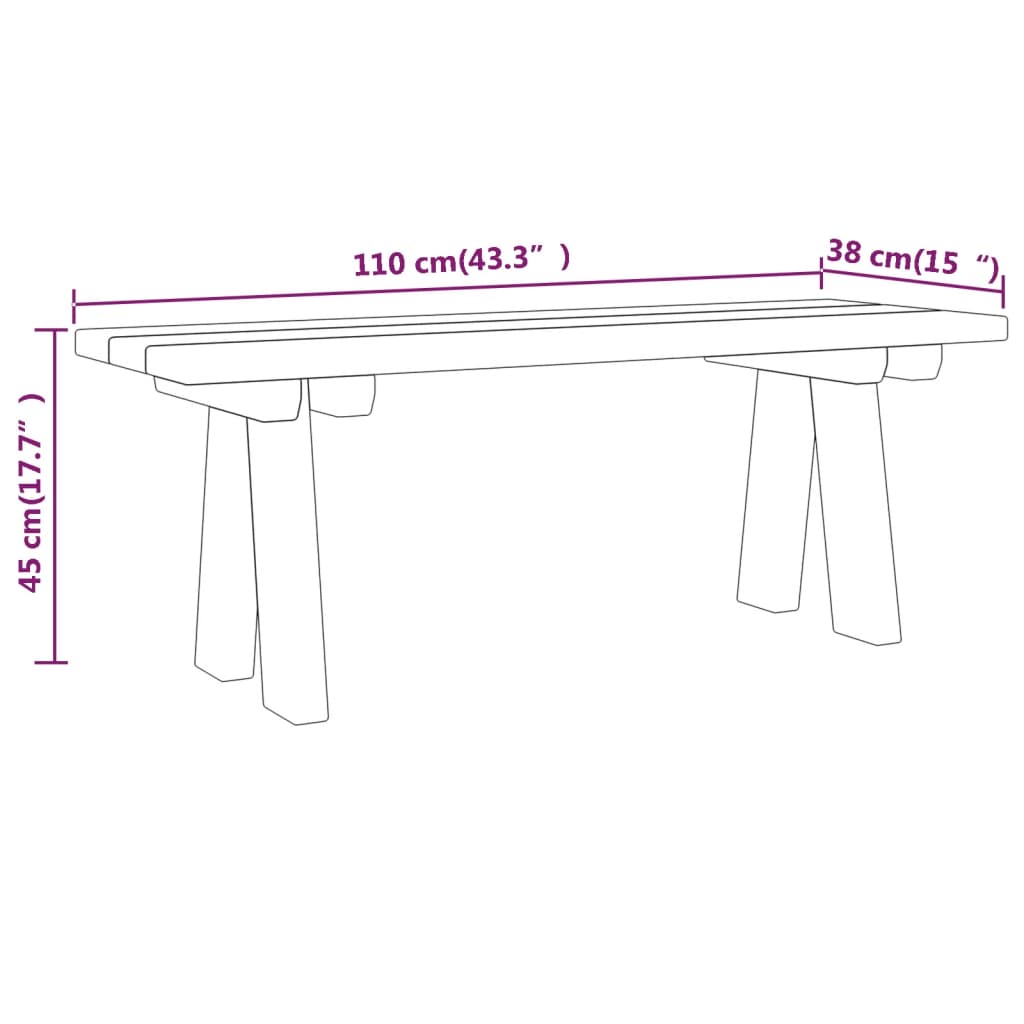 Tuinbank 110 cm geïmpregneerd massief grenenhout