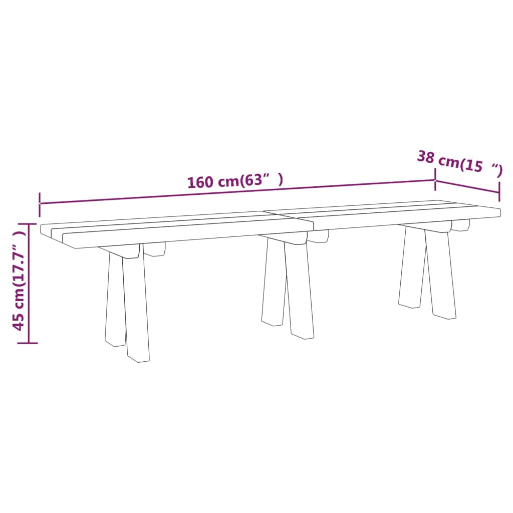 Tuinbank 110 cm geïmpregneerd massief grenenhout