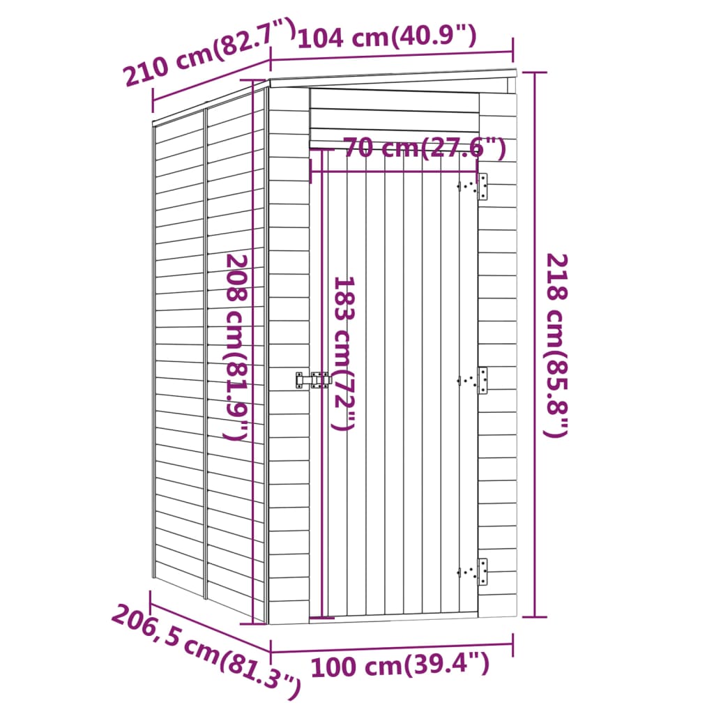 Tuinberging 100x210x218 cm geïmpregneerd grenenhout