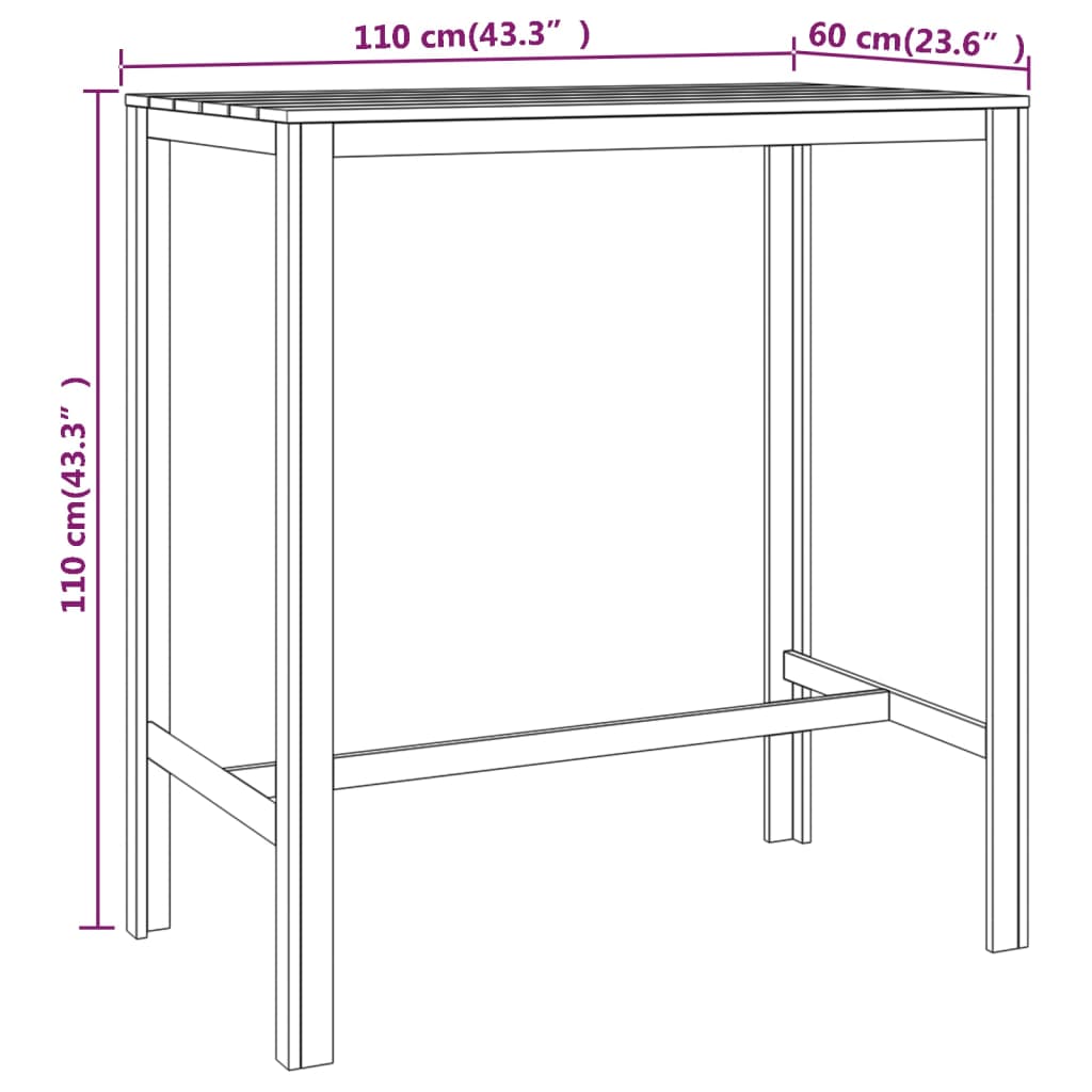 Bartafel 110x60x110 cm geïmpregneerd grenenhout