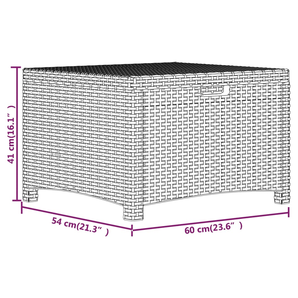 Tuinbox 39x39x46 cm PP rattan