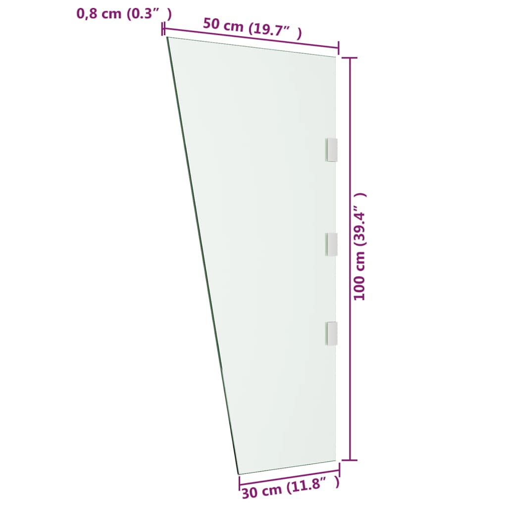 Zijpanelen voor deurluifel 2 st gehard glas