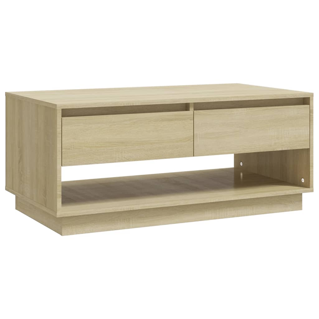 Salontafel 102,5x55x44 cm bewerkt hout eikenkleurig