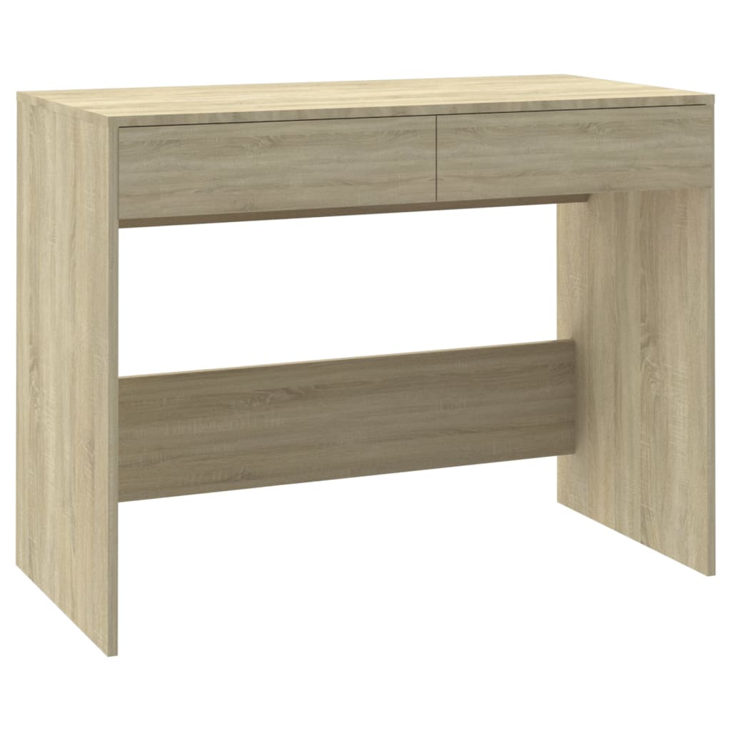 Bureau 101x50x76,5 cm bewerkt hout eikenkleurig