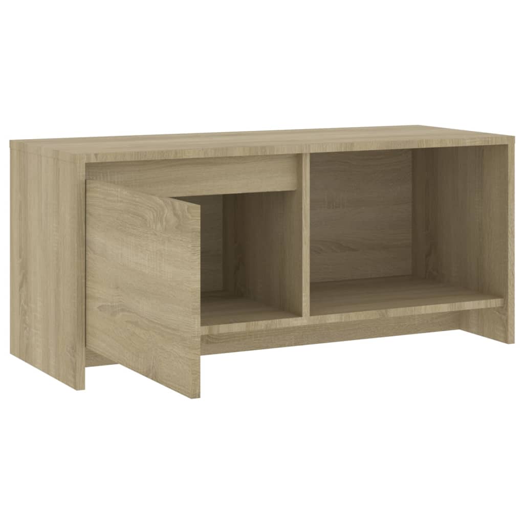 Tv-meubel 90x35x40 cm bewerkt hout eikenkleurig