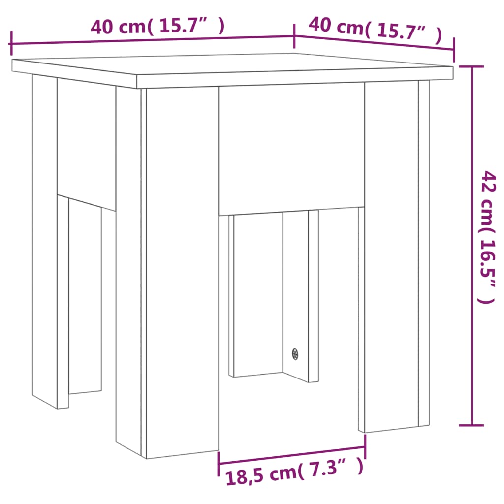 Salontafel 40x40x42 cm bewerkt hout