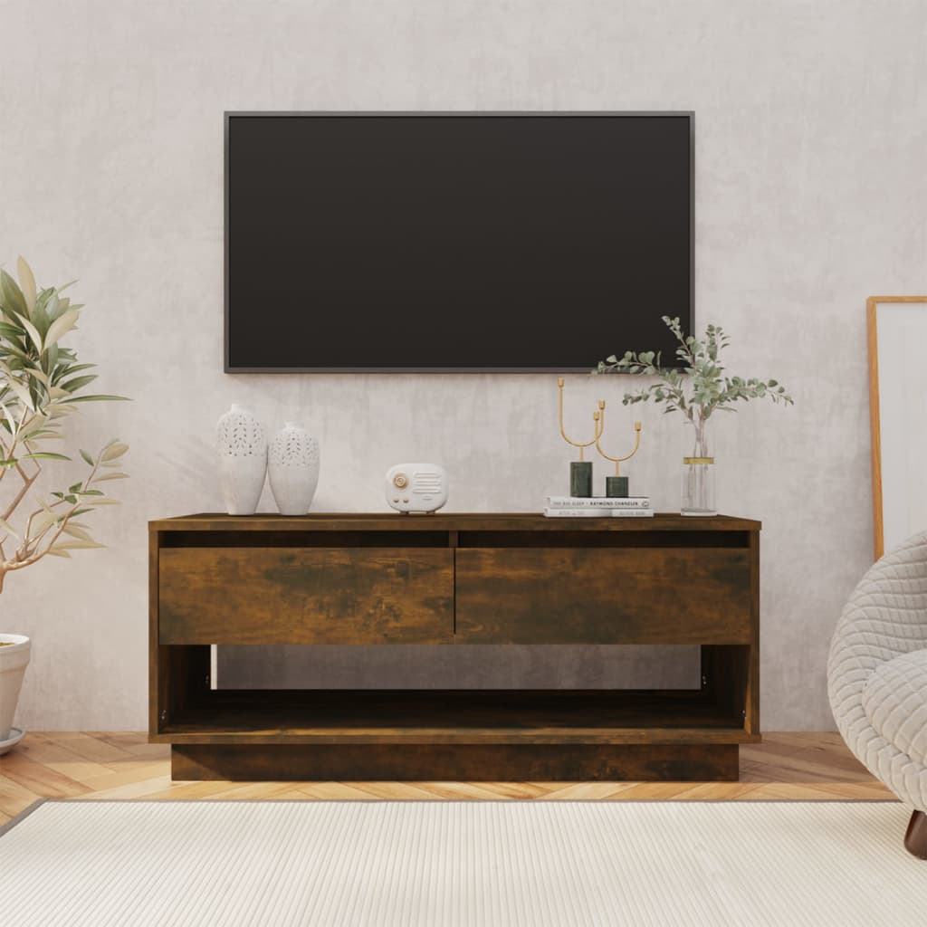 Tv-meubel 102x41x44 cm bewerkt hout