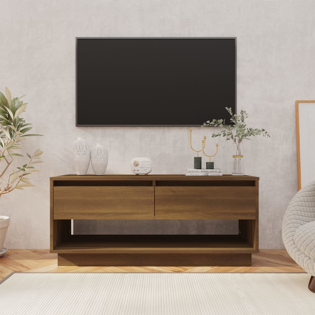 Tv-meubel 102x41x44 cm bewerkt hout