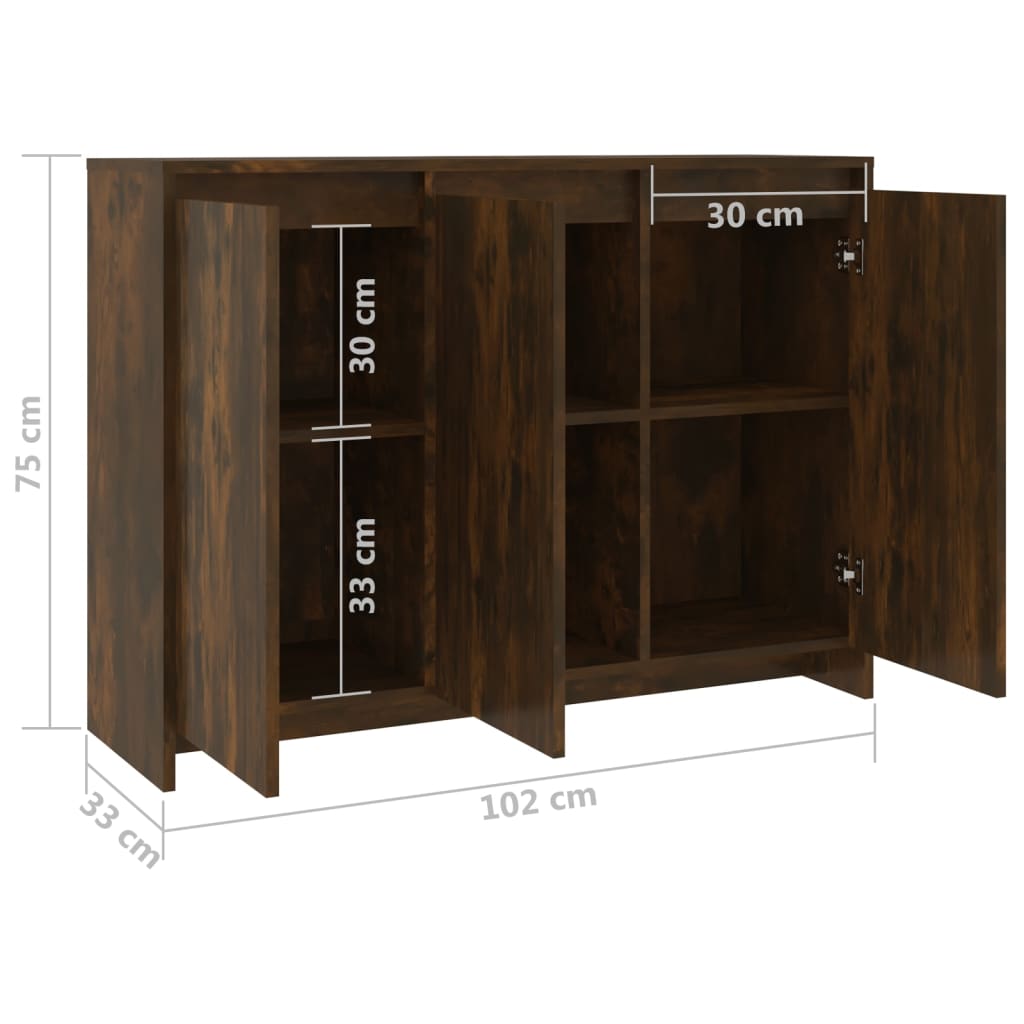 Dressoir 102x33x75 cm bewerkt hout