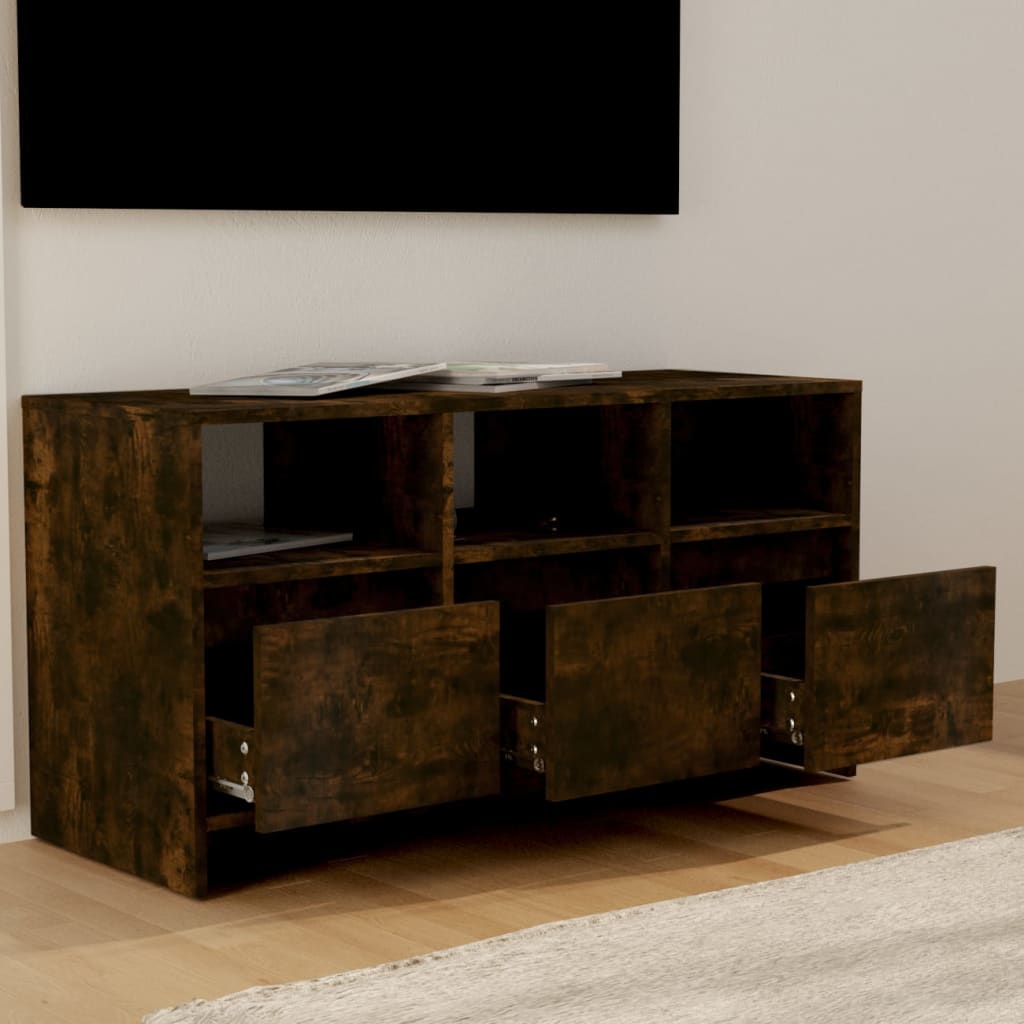 Tv-meubel 102x37,5x52,5 cm bewerkt hout eikenkleurig