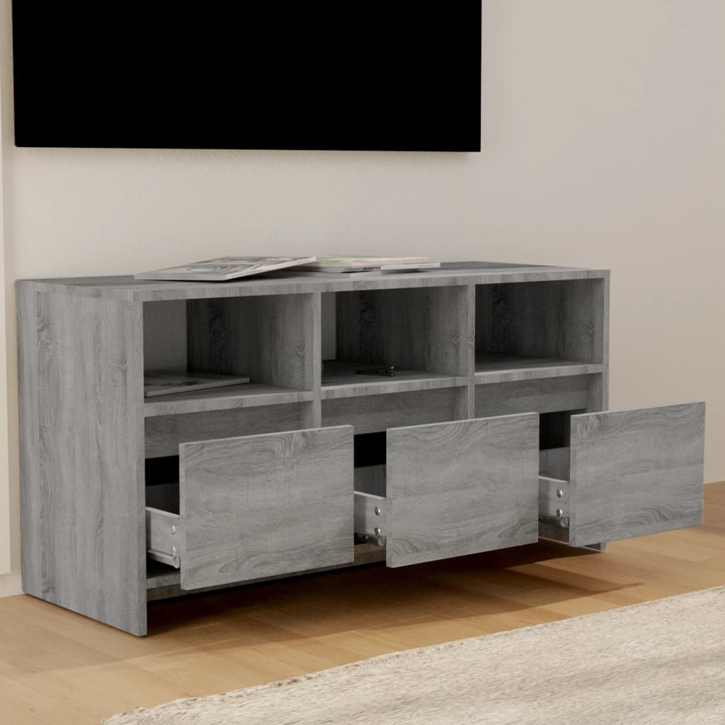 Tv-meubel 102x37,5x52,5 cm bewerkt hout eikenkleurig