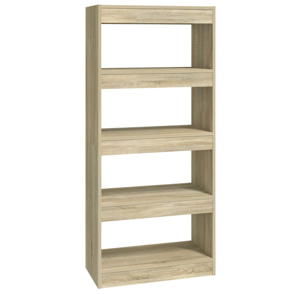 Boekenkast / kamerscherm 60x30x135 cm bewerkt hout bruineiken