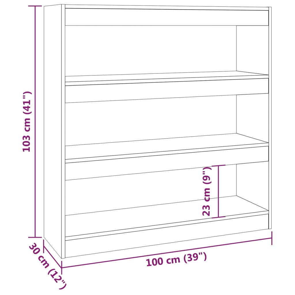 Boekenkast/kamerscherm 100x30x103 cm