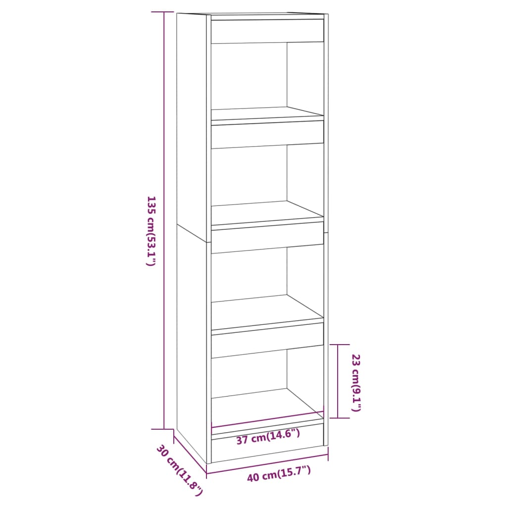 Boekenkast/kamerscherm 40x30x135 cm