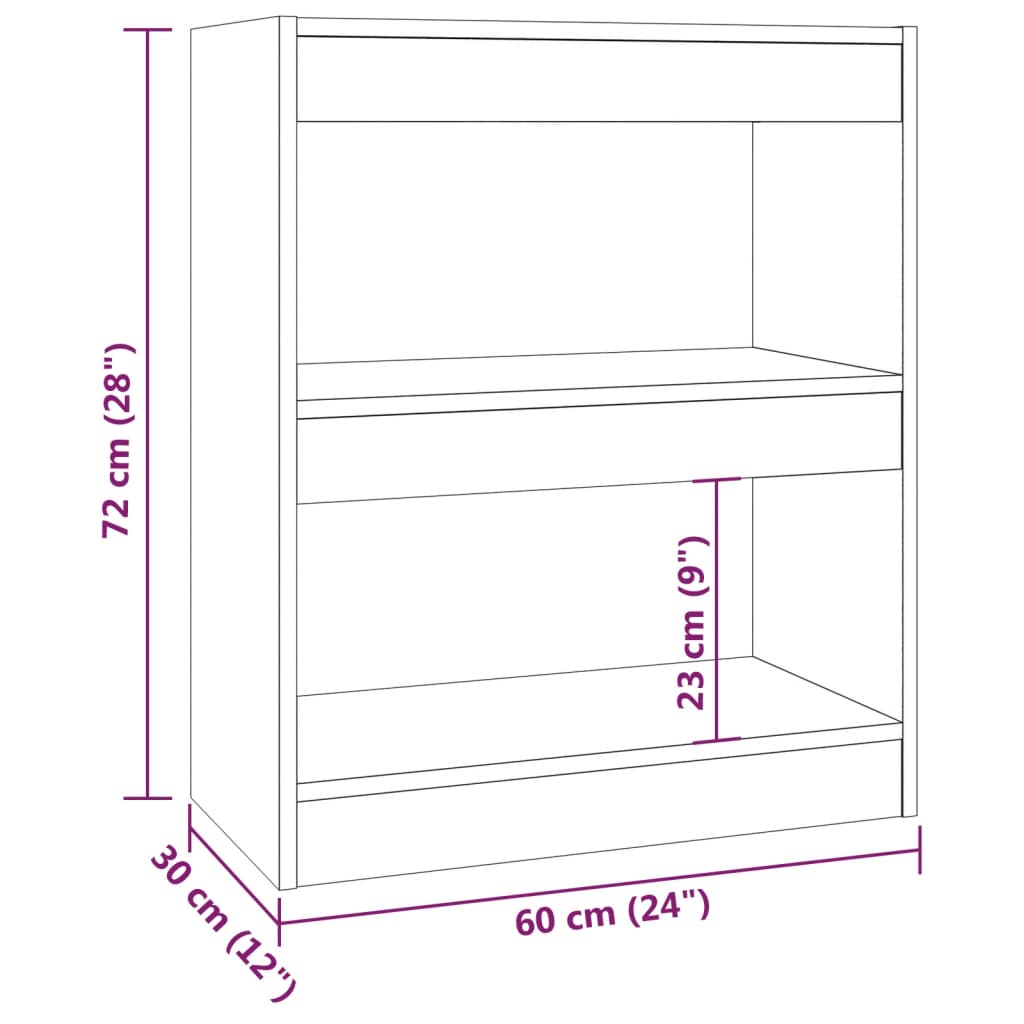 Boekenkast/kamerscherm 60x30x72 cm