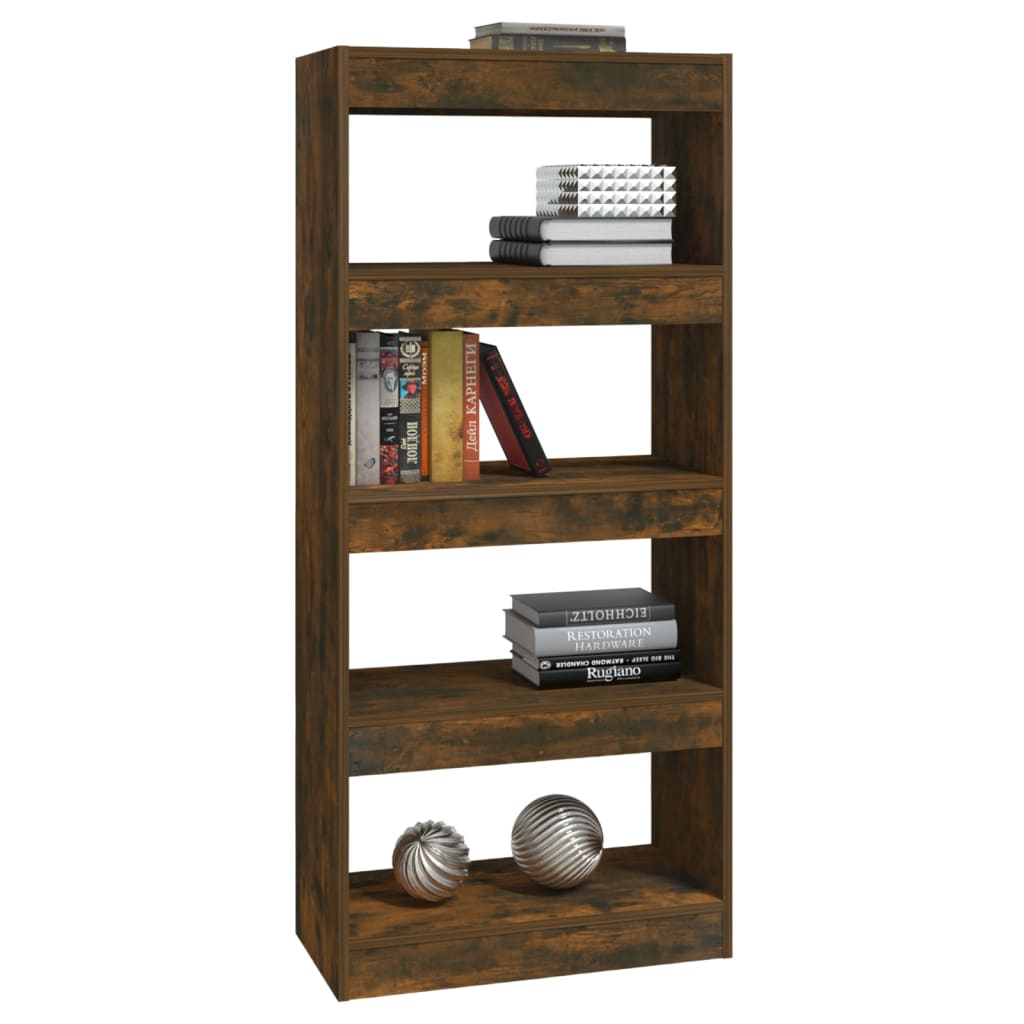 Boekenkast / kamerscherm 60x30x135 cm bewerkt hout bruineiken