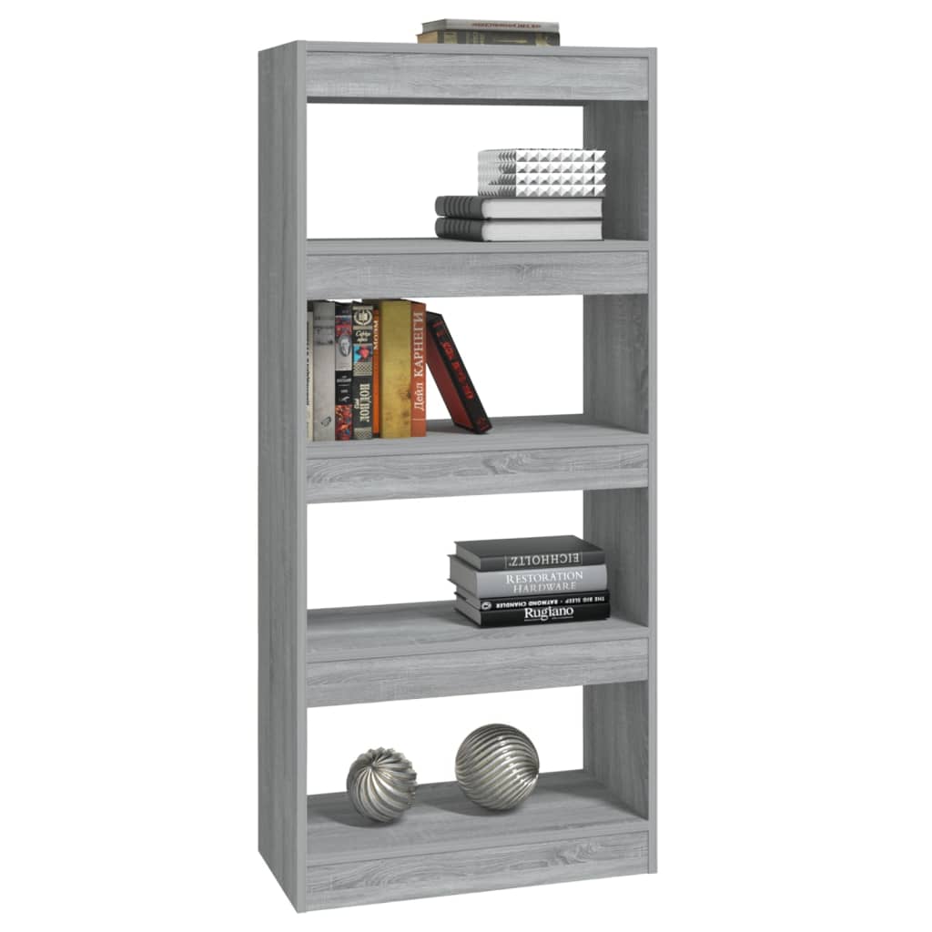 Boekenkast / kamerscherm 60x30x135 cm bewerkt hout bruineiken