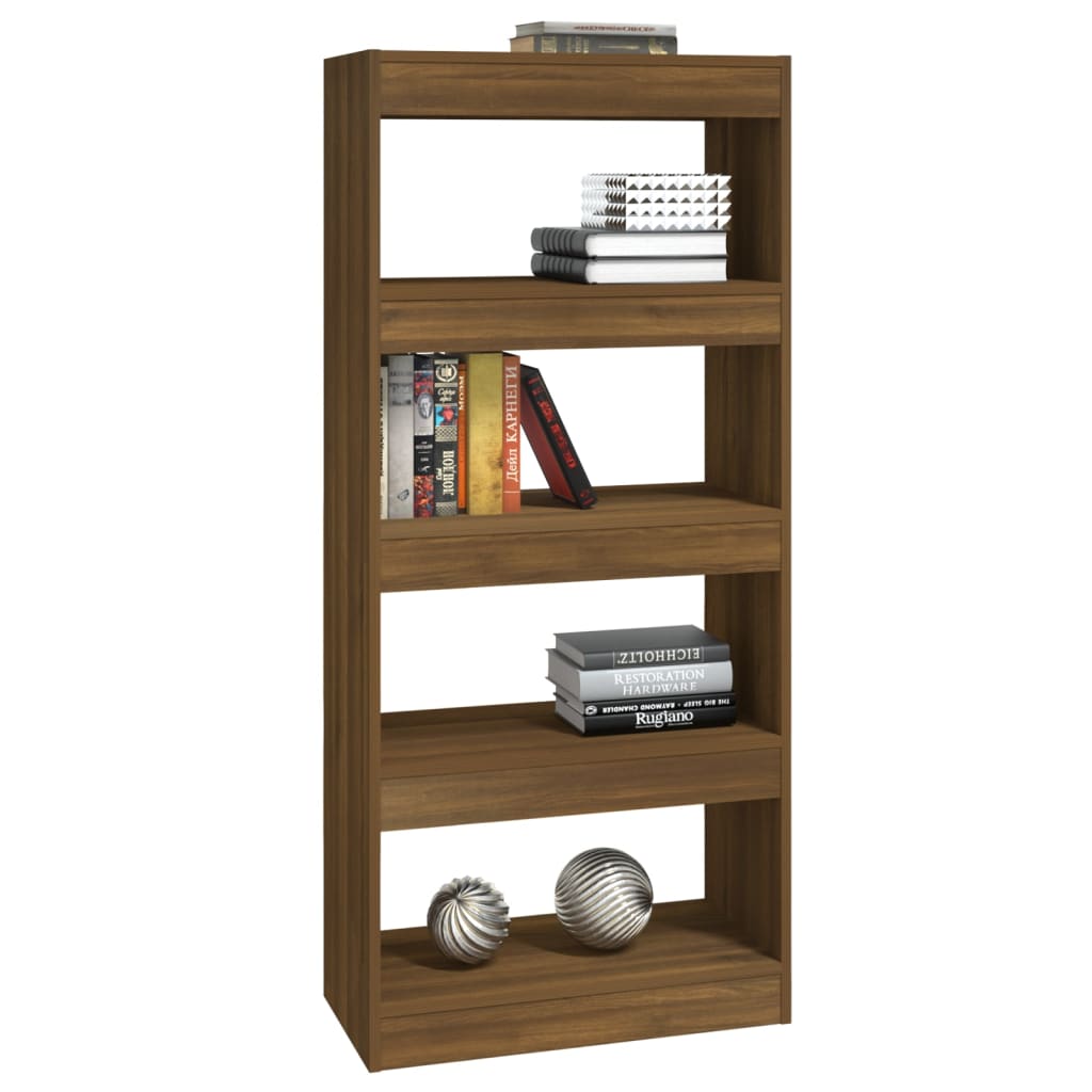 Boekenkast / kamerscherm 60x30x135 cm bewerkt hout bruineiken