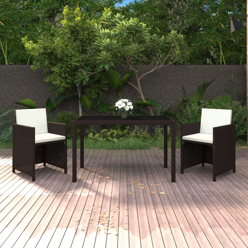 5-delige Tuinset poly rattan acaciahout antraciet