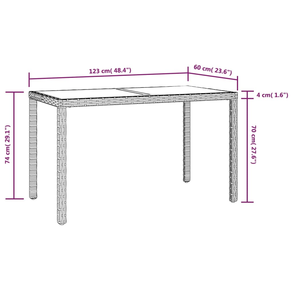 5-delige Tuinset poly rattan acaciahout antraciet