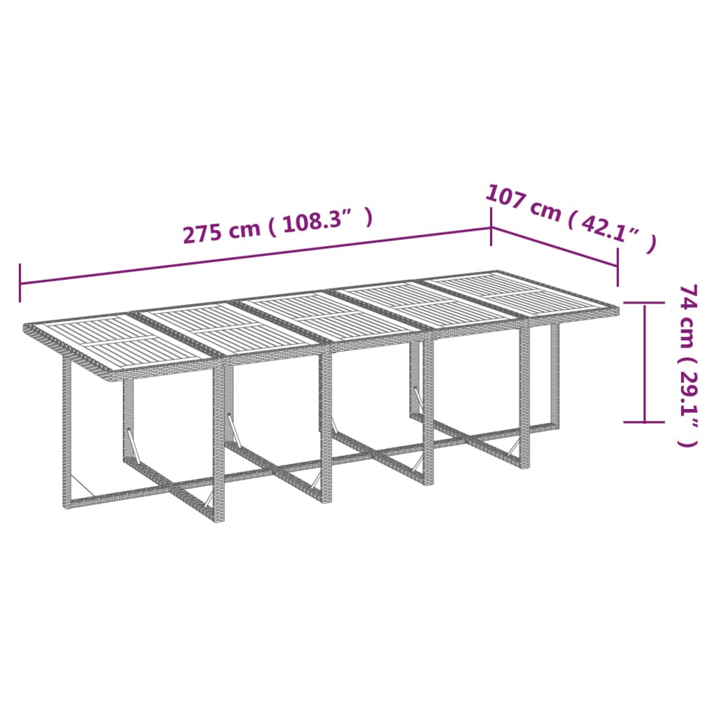 15-delige Tuinset met kussens poly rattan