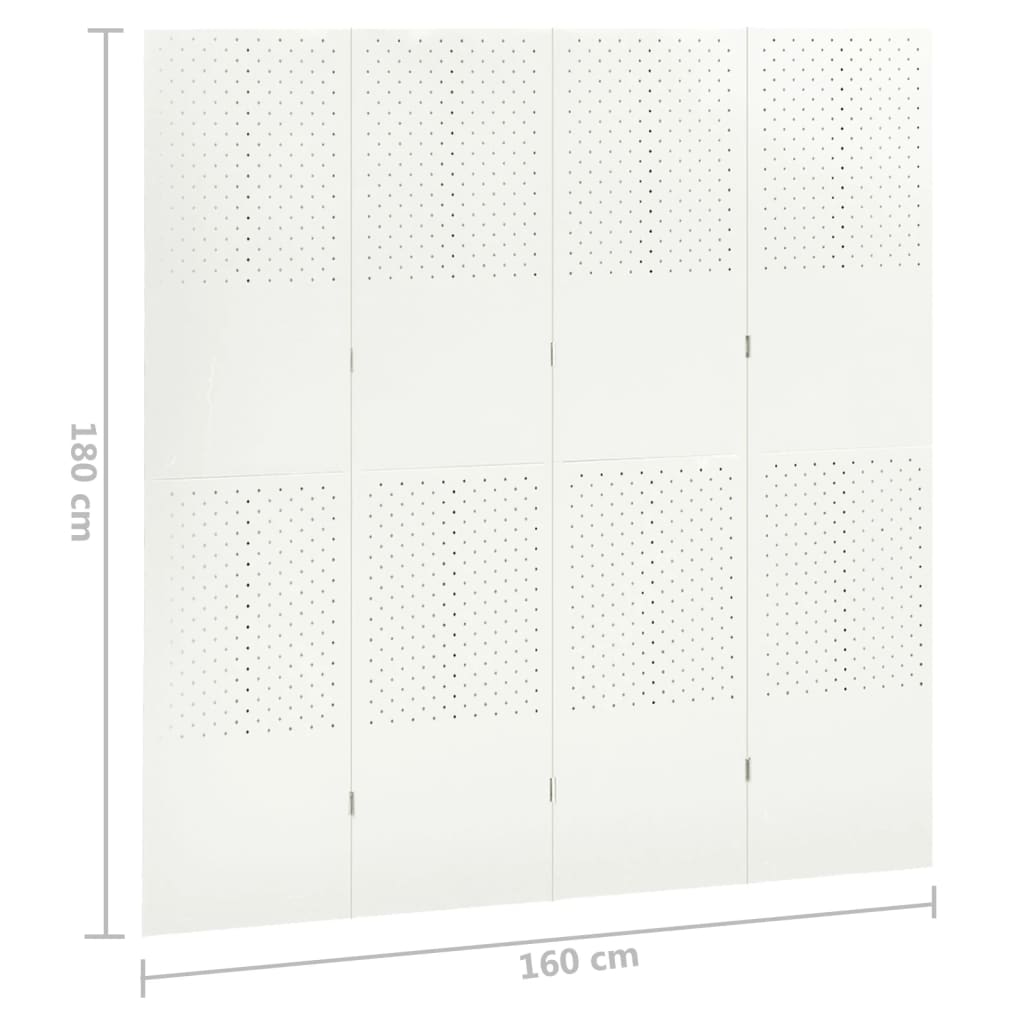 Kamerschermen 2 st met 6 panelen 240x180 cm staal wit