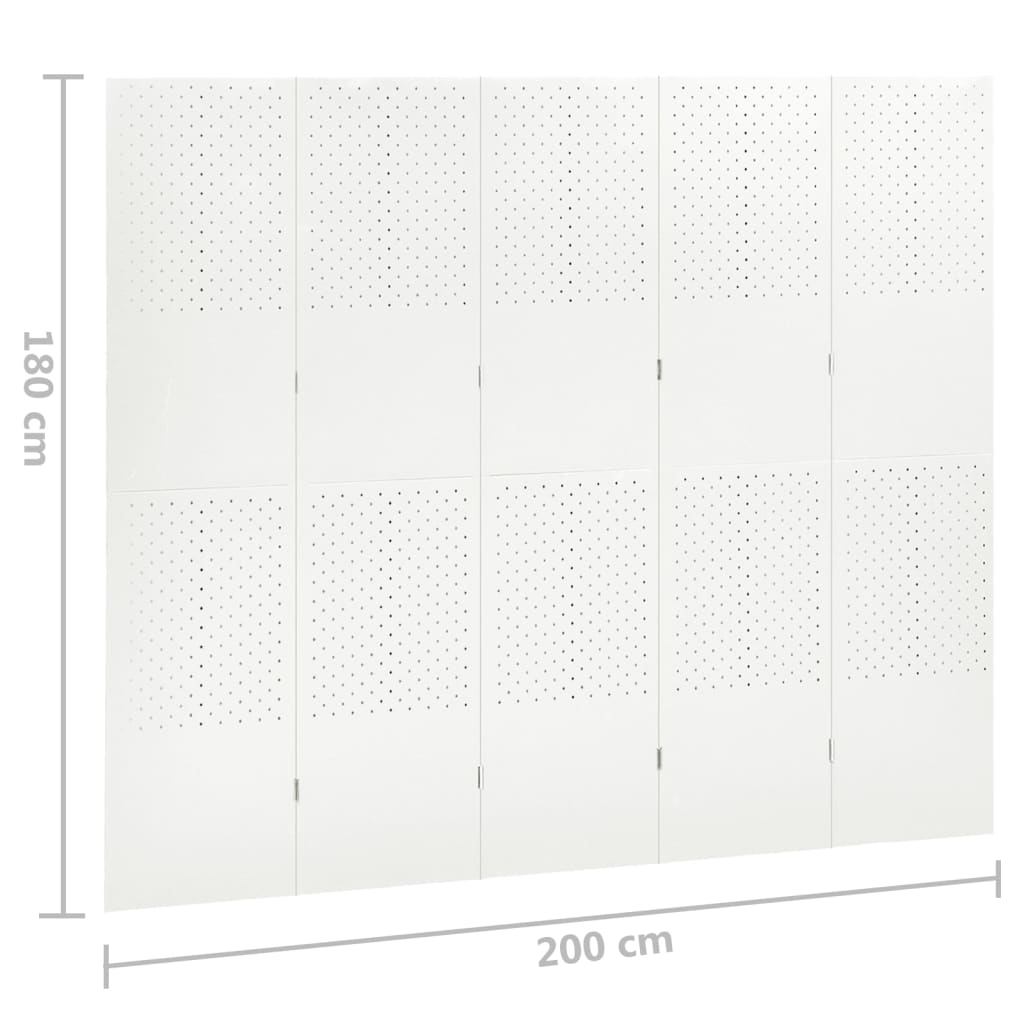 Kamerschermen 2 st met 6 panelen 240x180 cm staal wit