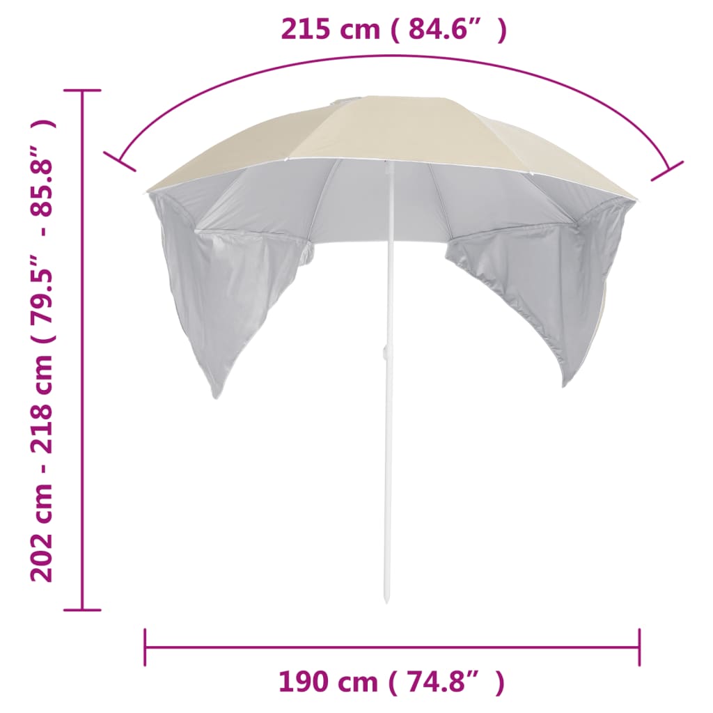 Strandparasol met zijwanden 215 cm