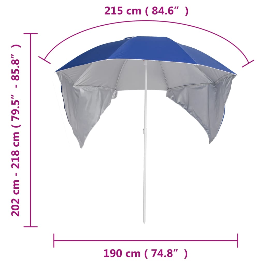 Strandparasol met zijwanden 215 cm