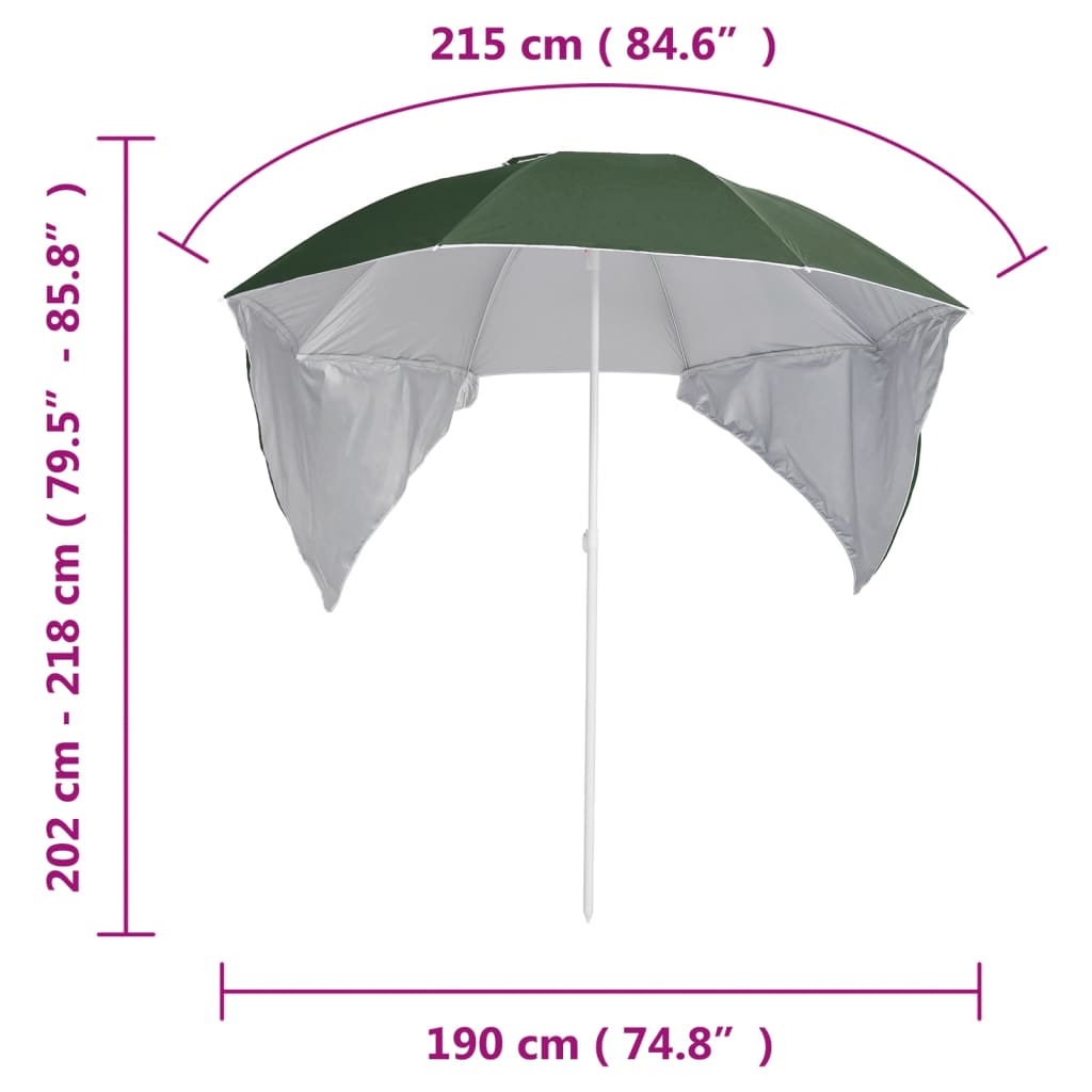 Strandparasol met zijwanden 215 cm