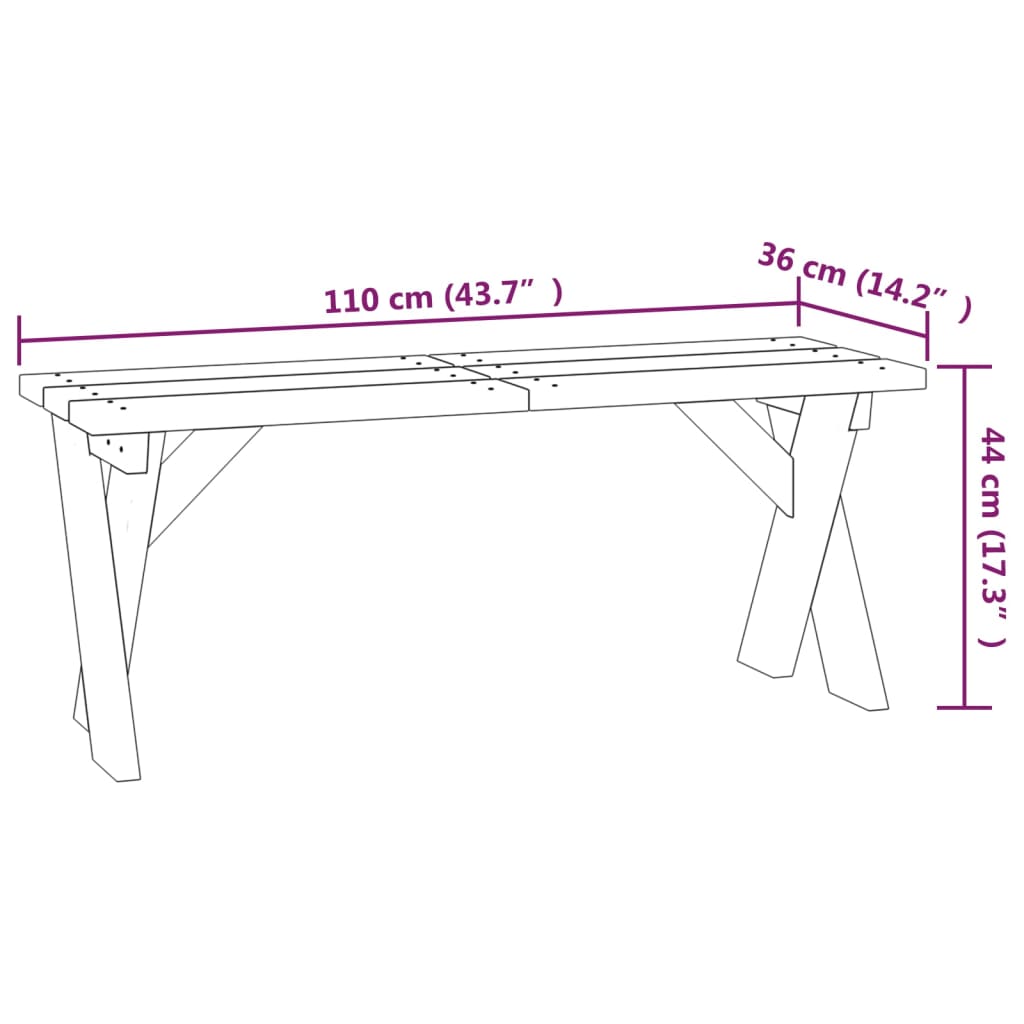 Tuinbank 220 cm geïmpregneerd grenenhout